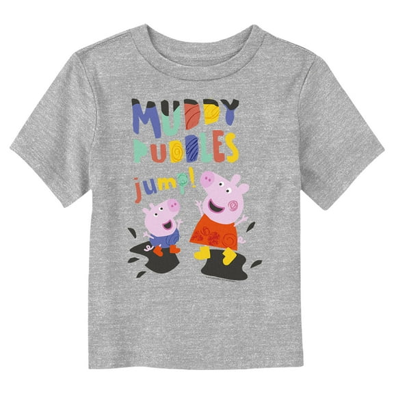 Toddler's Peppa Pig Muddy Puddles Jump Graphic Tee Athletic Heather 3T