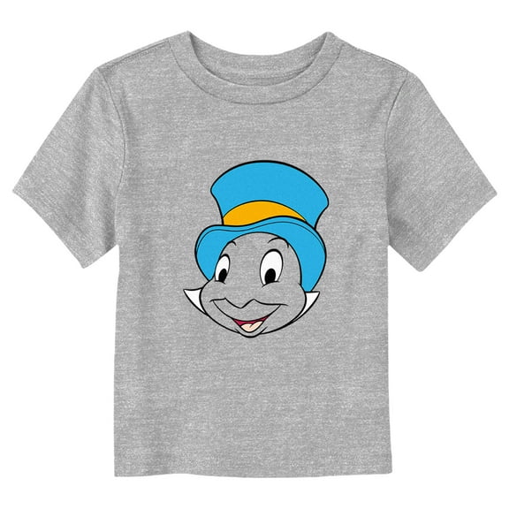 Toddler's Pinocchio Jiminy Cricket Large Face Graphic Tee Athletic Heather 3T