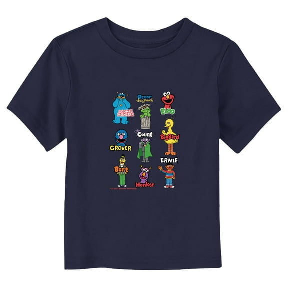 Toddler's Sesame Street Character Name Panels Introductions Graphic T-Shirt