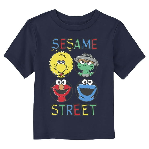 Toddler's Sesame Street Four Circle Primary Colors Grid Graphic T-Shirt