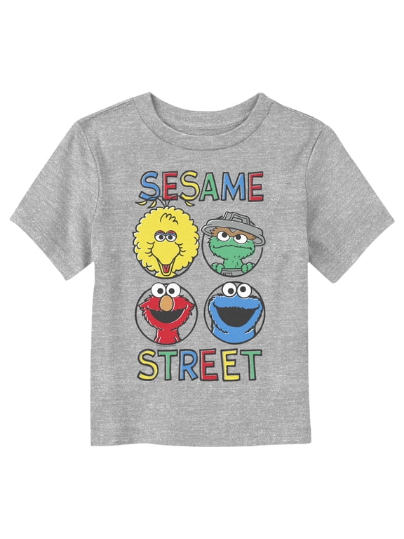 Toddler's Sesame Street Four Circle Primary Colors Grid Graphic T-Shirt