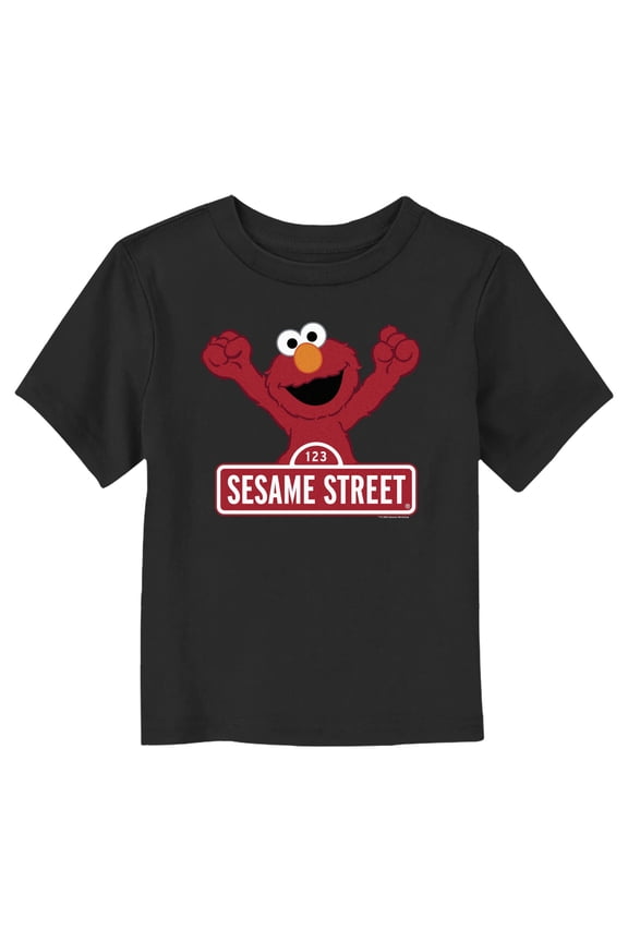Toddler's Sesame Street Red Logo Sign Elmo Graphic T-Shirt