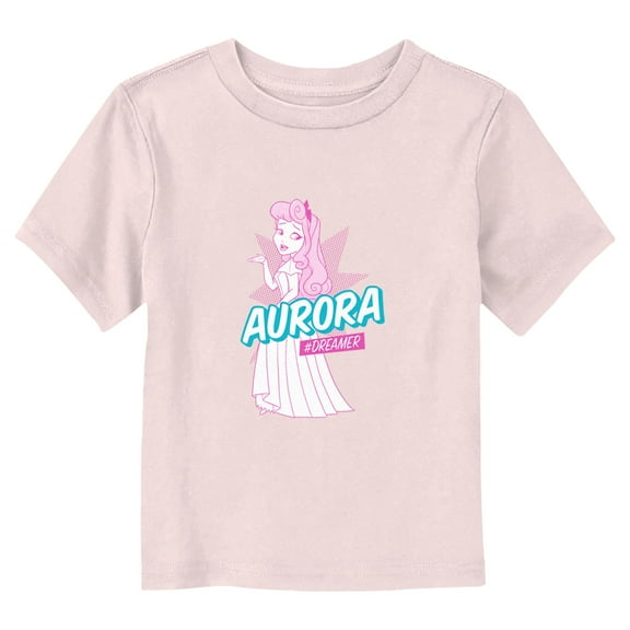 Toddler's Sleeping Beauty Aurora Hashtag Dreamer Graphic Tee Light Pink 5T