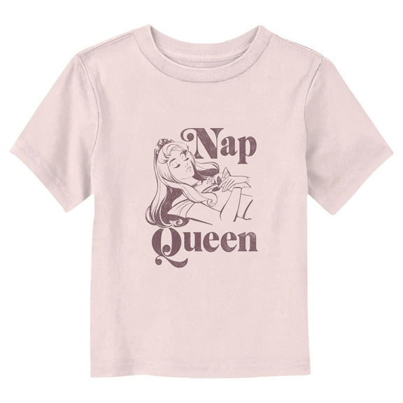 Toddler's Sleeping Beauty Aurora Napping Queen  Graphic Tee Light Pink 4T