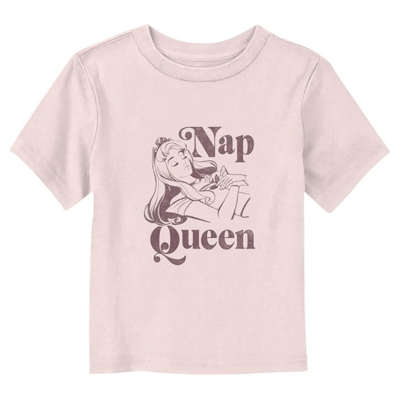 Toddler's Sleeping Beauty Aurora Napping Queen Graphic Tee Light Pink 4T