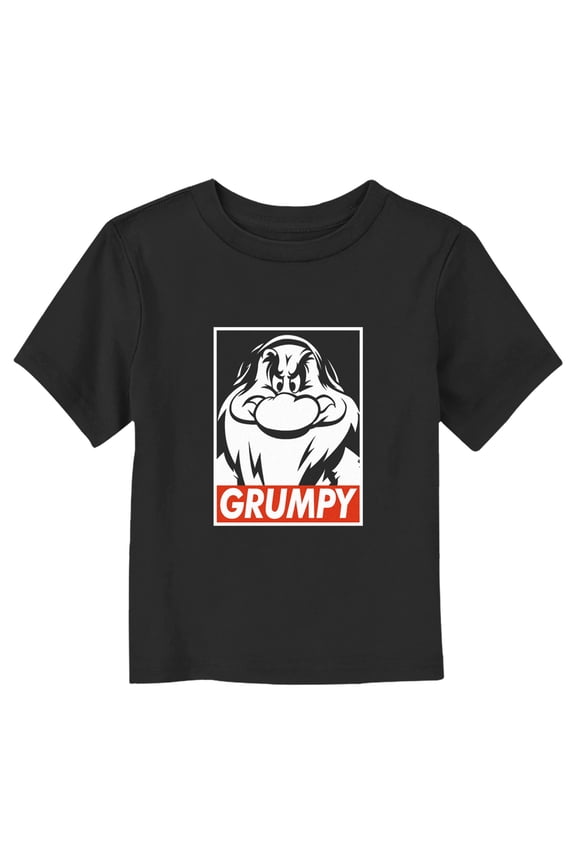 Toddler's Snow White and the Seven Dwarfs Black and White Grumpy Portrait Graphic Tee Black 3T