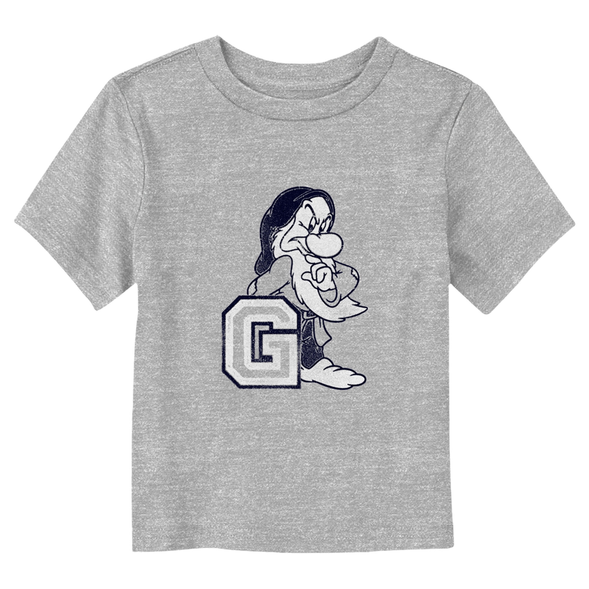 Gray Cotton Blend Grumpy Graphic T-Shirt for Toddlers