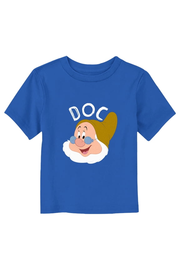 Toddler's Snow White and the Seven Dwarfs Doc Large Portrait Graphic Tee Royal Blue 2T