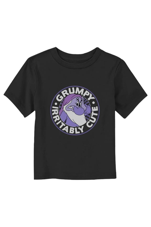 Toddler's Snow White and the Seven Dwarfs Grumpy Irritably Cute Graphic Tee Black 2T