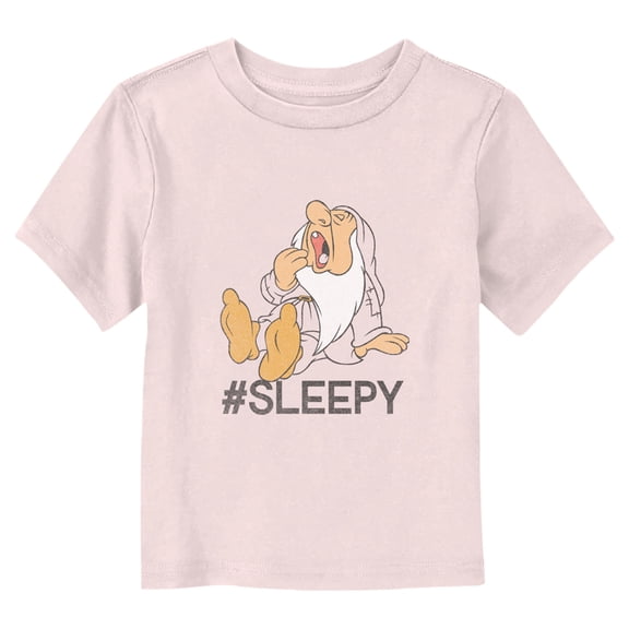Toddler's Snow White and the Seven Dwarfs Hashtag Sleepy Graphic Tee Light Pink 4T