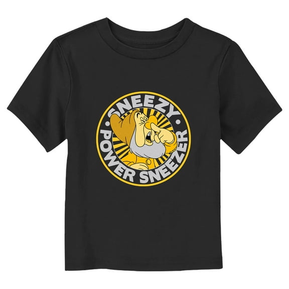 Toddler's Snow White and the Seven Dwarfs Sneezy Power Sneezer Graphic Tee Black 4T