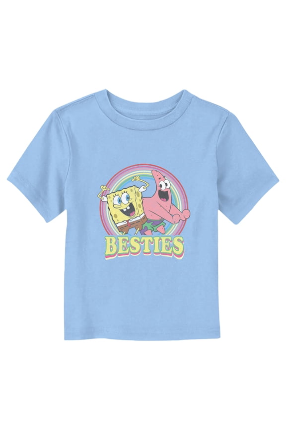Toddler's SpongeBob SquarePants Colorful Besties Graphic Tee Light Blue 2T