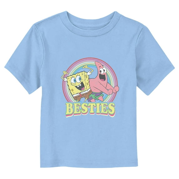 Toddler's SpongeBob SquarePants Colorful Besties Graphic Tee Light Blue 3T