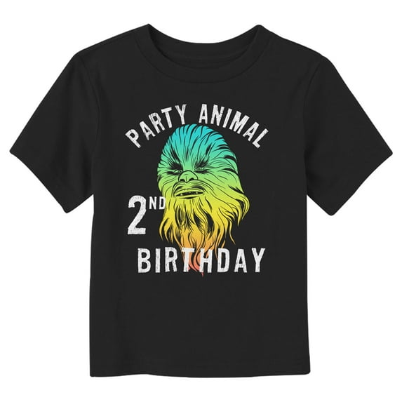 Toddler's Star Wars Chewbacca Party Animal 2nd Birthday Graphic Tee Black 2T