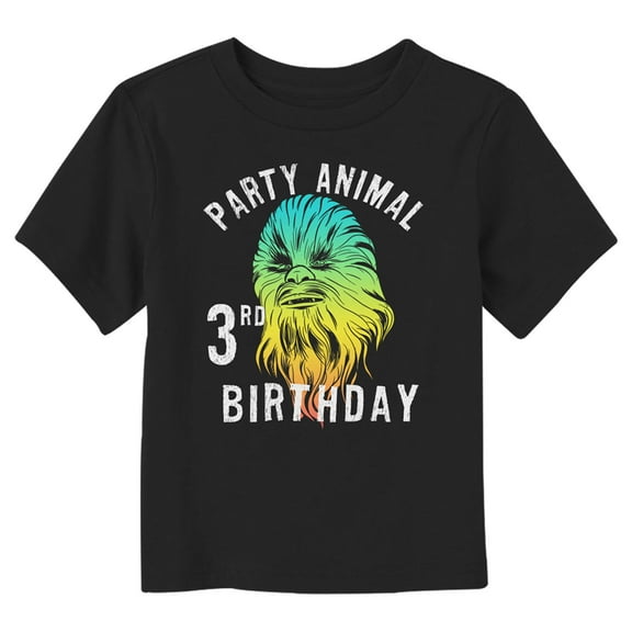 Toddler's Star Wars Chewbacca Party Animal 3rd Birthday Graphic Tee Black 3T