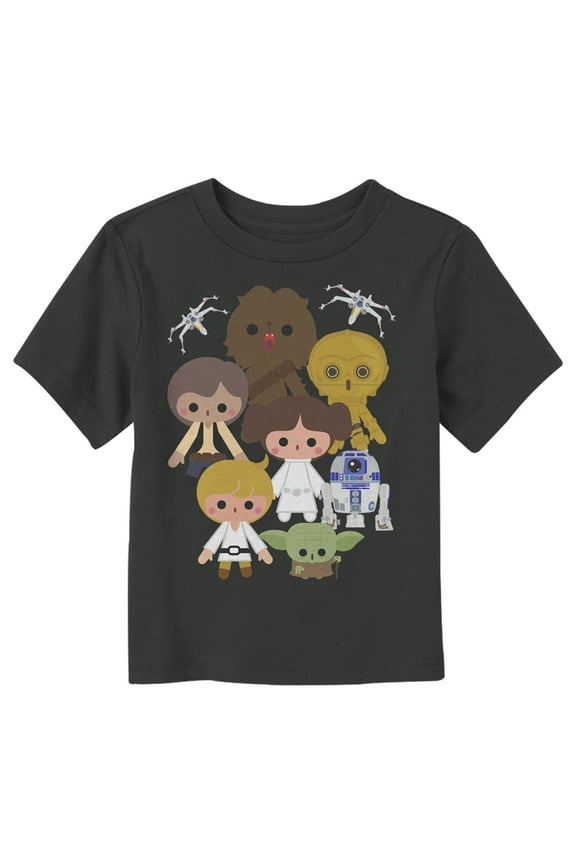 Toddler's Star Wars Cute Cartoon Rebels Graphic Tee Black 4T