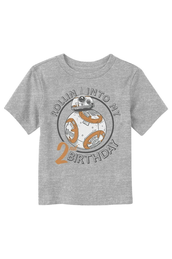 Toddler's Star Wars My 2nd Birthday BB-8 Graphic Tee Athletic Heather 2T