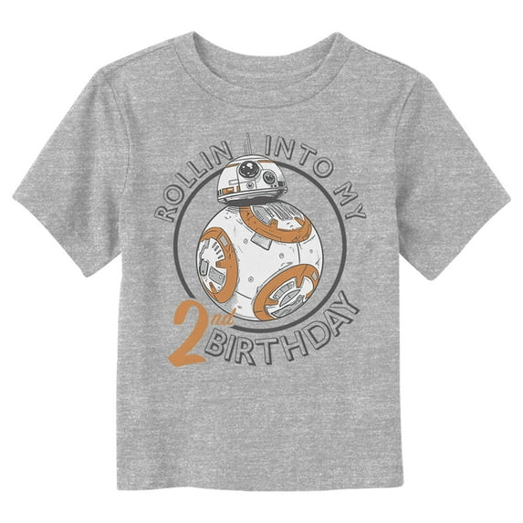 Toddler's Star Wars My 2nd Birthday BB-8 Graphic Tee Athletic Heather 3T