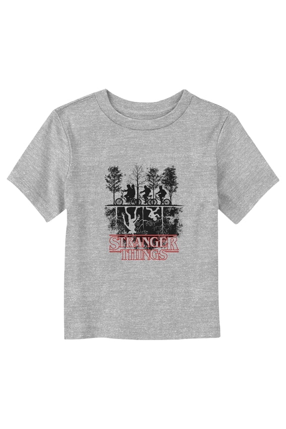 Netflix Toddler's Stranger Things Biking in Upside Down Logo Graphic T-Shirt