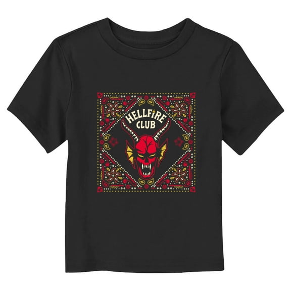 Netflix Toddler's Stranger Things Classic Hellfire Club Paisley Logo Graphic T-Shirt