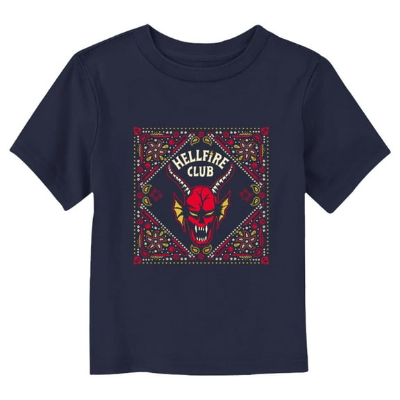 Netflix Toddler's Stranger Things Classic Hellfire Club Paisley Logo Graphic T-Shirt
