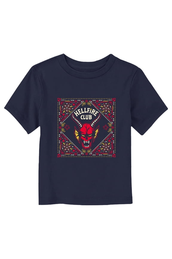 Netflix Toddler's Stranger Things Classic Hellfire Club Paisley Logo Graphic T-Shirt