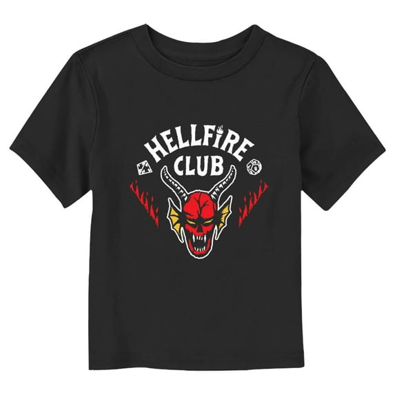 Netflix Toddler's Stranger Things Classic Hellfire Club White Logo Graphic T-Shirt