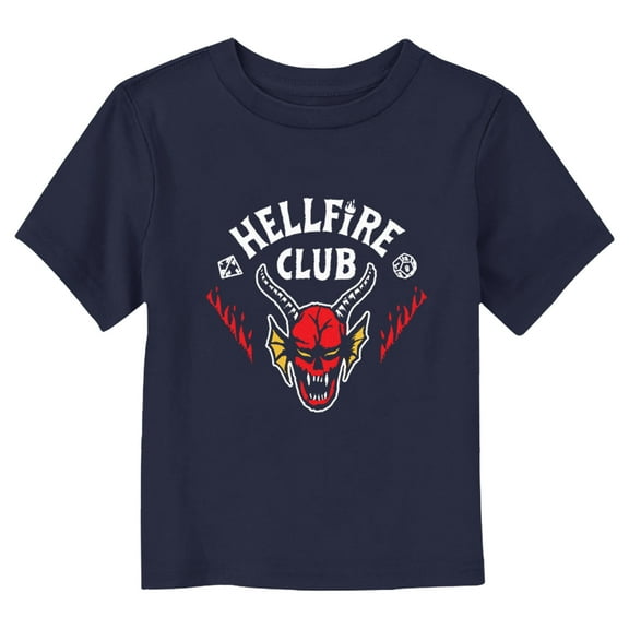 Netflix Toddler's Stranger Things Classic Hellfire Club White Logo Graphic T-Shirt