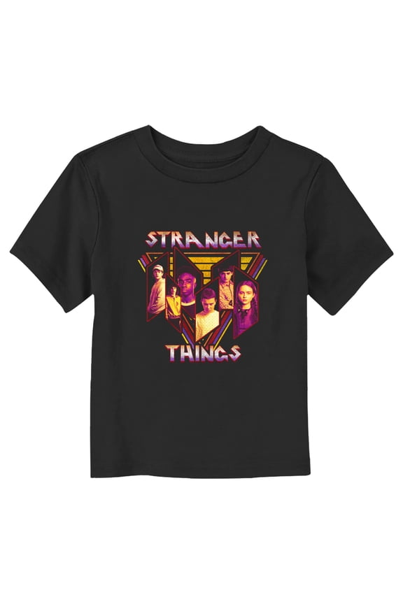 Netflix Toddler's Stranger Things Distressed Character Panels Graphic T-Shirt