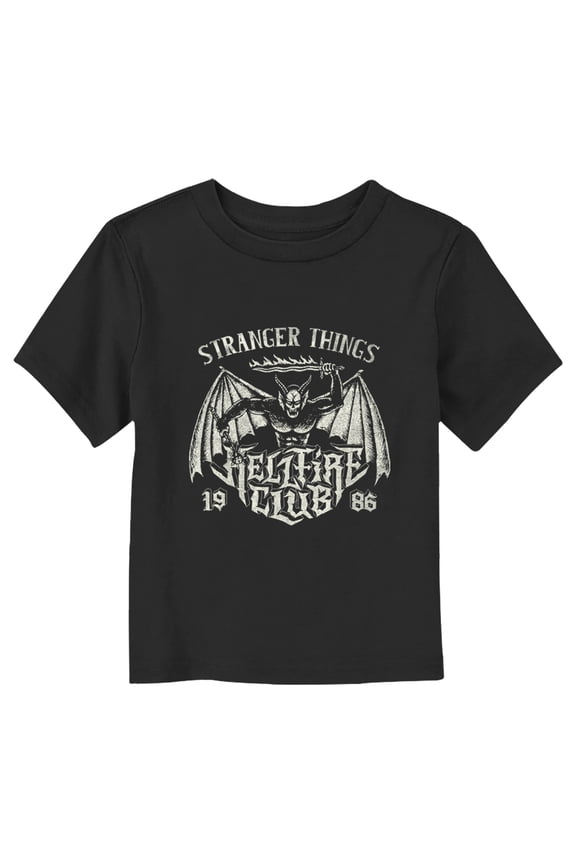 Netflix Toddler's Stranger Things Hellfire Club 1986 Rock Logo Graphic T-Shirt