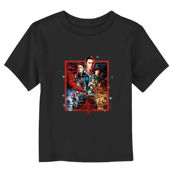 Netflix Toddler's Stranger Things Retro Character Poster Graphic T-Shirt
