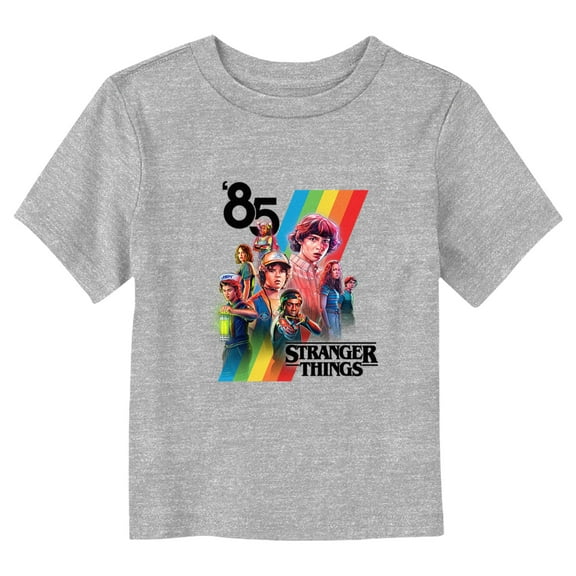 Netflix Toddler's Stranger Things Retro Character Stripes Graphic T-Shirt