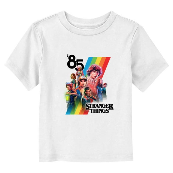 Netflix Toddler's Stranger Things Retro Character Stripes Graphic T-Shirt