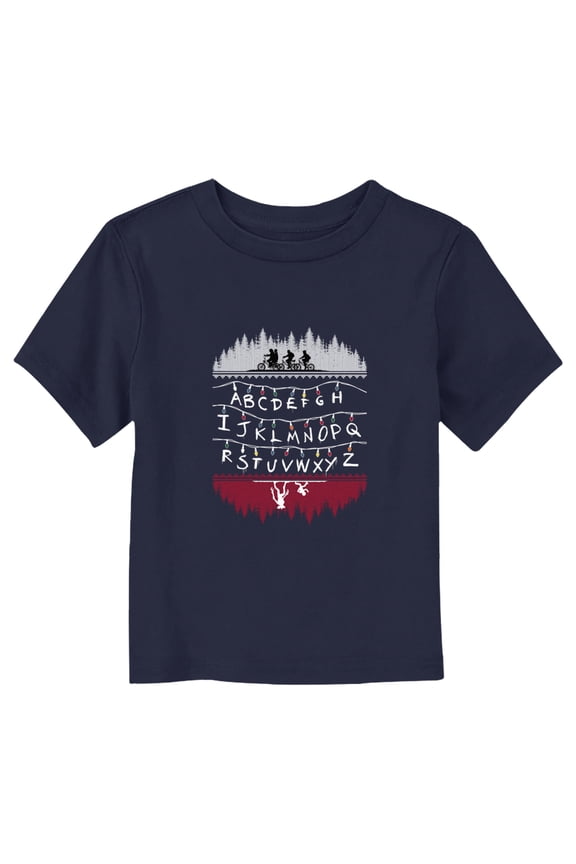 Netflix Toddler's Stranger Things Upside Down Alphabet Lights Graphic T-Shirt