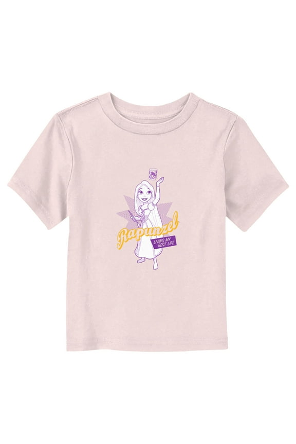 Toddler's Tangled Rapunzel Living My Best Life  Graphic Tee Light Pink 5T