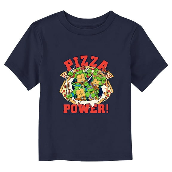 Toddler's Teenage Mutant Ninja Turtles Pizza Power Brothers Graphic Tee Navy Blue 4T