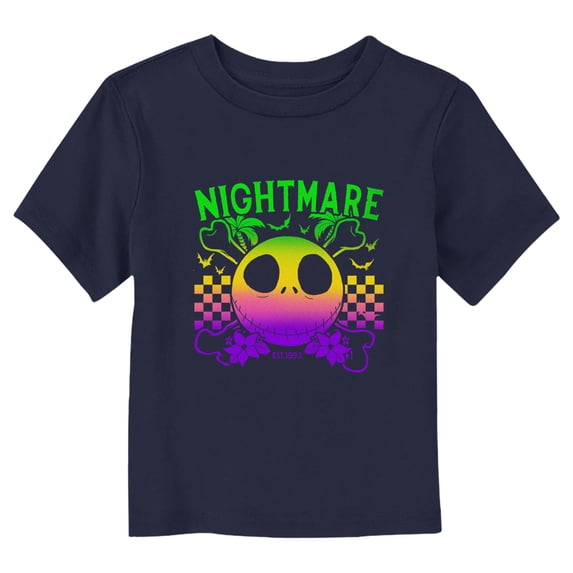 Toddler's The Nightmare Before Christmas EST. 1993 Tropical Rainbow Jack Graphic Tee Navy Blue 4T