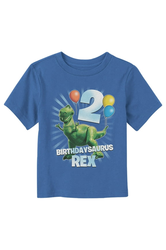 Toddler's Toy Story Birthdaysaurus Rex 2 Graphic Tee Royal Blue 2T