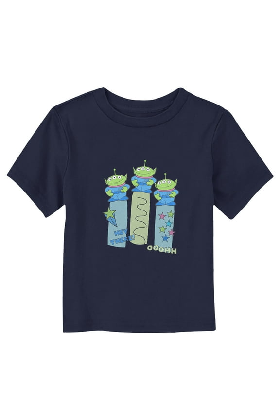 Toddler's Toy Story Little Green Men Hey There  Graphic Tee Navy Blue 2T