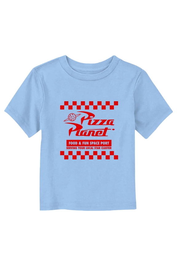 Toddler's Toy Story Pizza Planet Food & Fun Space Port Graphic Tee Light Blue 2T