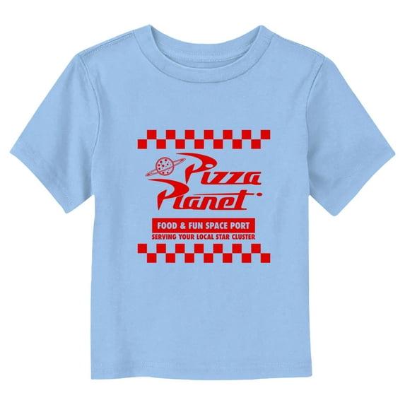 Toddler's Toy Story Pizza Planet Food & Fun Space Port Graphic Tee Light Blue 3T