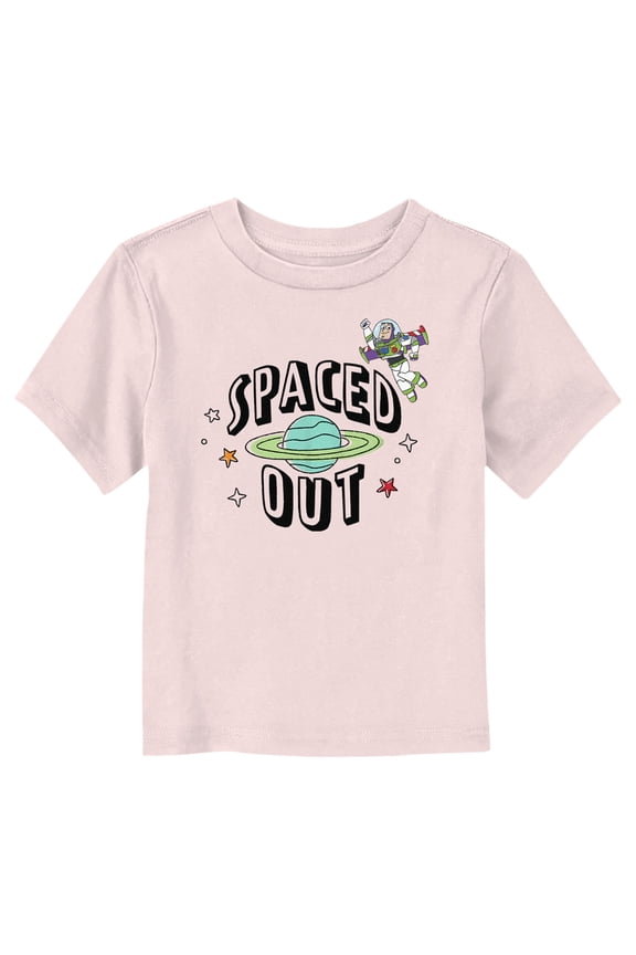 Toddler's Toy Story Planet Spaced Out Buzz Lightyear Graphic Tee Light Pink 2T