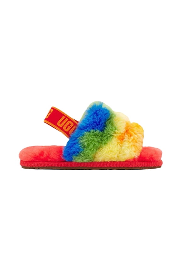 Toddler's UGG Fluff Yeah Slide Cali Collage Rainbow Stripes (1119841T-RSTR) - 7