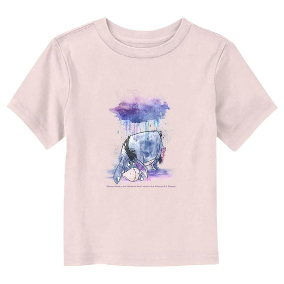 Toddler's Winnie the Pooh Eeyore Watercolor Rain Graphic Tee Light Pink 3T