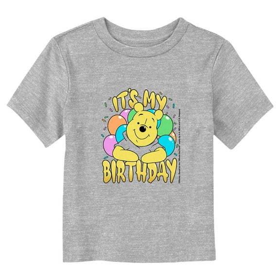 Toddler's Winnie the Pooh It's My Birthday Party Bear Graphic Tee Athletic Heather 3T