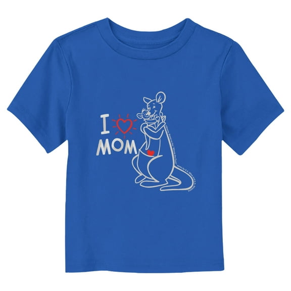 Toddler's Winnie the Pooh Kanga and Roo I Love Mom  Graphic Tee Royal Blue 3T