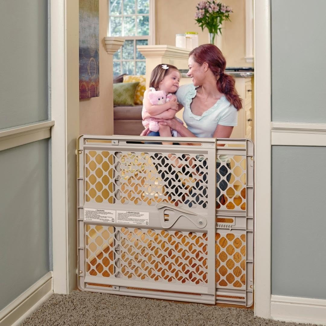 Toddleroo by North States Supergate Ergo Child Safety Gate, 26" Tall, Sand
