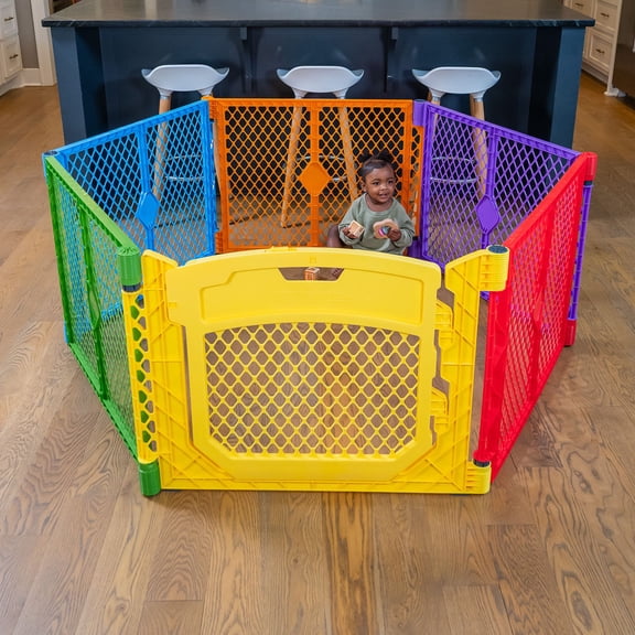 Toddleroo by North States Superyard Colorplay Ultimate Baby Play Yard with Easy Access Door