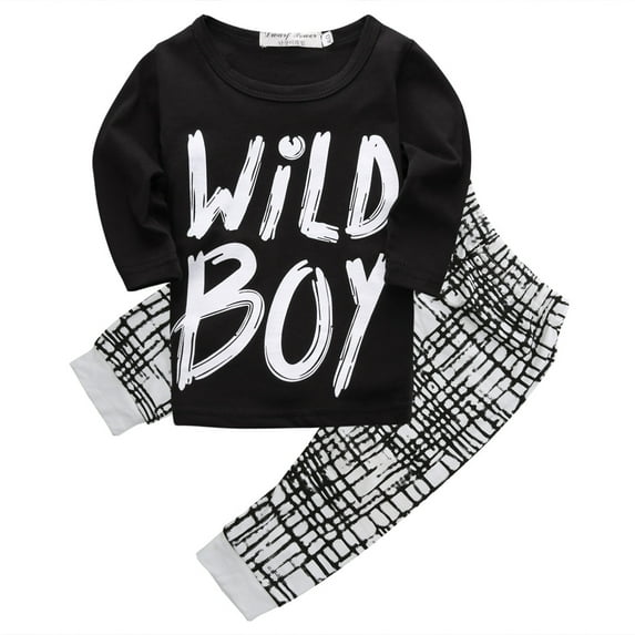 Toddlers Baby Boys Clothes Set Long Sleeve Wild Boy T-Shirt Top Pants Leggings Outfit Winter Spring
