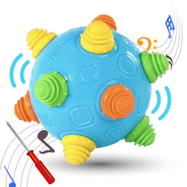 Toddlers Baby Music Shake Ball Toy Bumble Ball for Babies,Dancing Bumpy & Interactive Sounds Crawl Ball Toy, Best Bouncing Sensory Learning Gift for 3+ Year Old Boys&Girls.